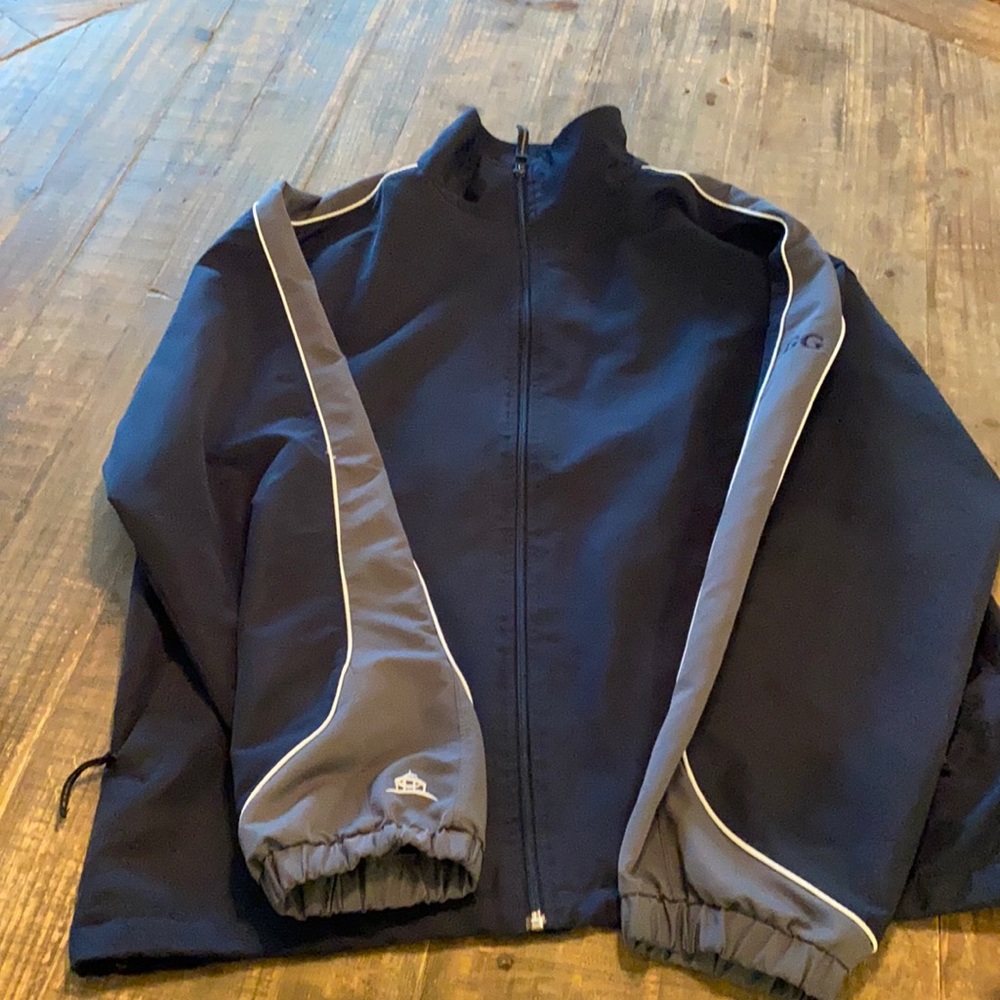 Navy with grey striped jacket - large
